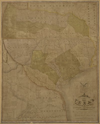 Map of Texas with Parts of the Adjoining States بواسطة المدرسة الأمريكية