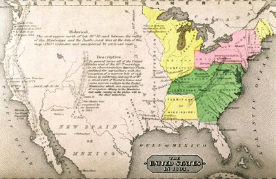 خريطة للولايات المتحدة عام 1803 ، من "بلدنا بالكامل: ماضي وحاضر الولايات المتحدة ، تاريخي وصفي" ، بقلم جون وارنر باربر وهنري هير ، 1861 بواسطة American School