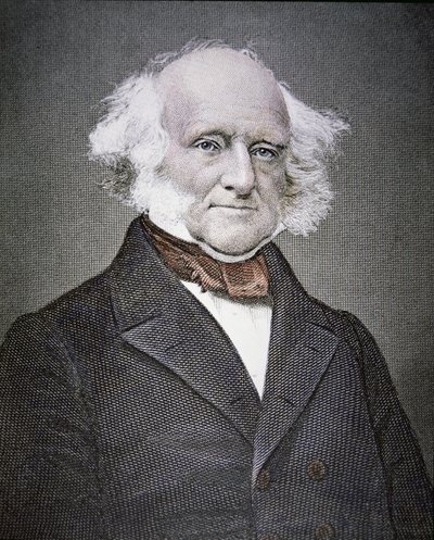مارتن فان بورين (1782-1862) (نقش ملون) بواسطة المدرسة الأمريكية