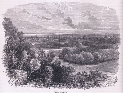 نيو هافن ، رسم توضيحي من حانة Cassell's History of the United States. بواسطة Petter & Galpin c.1890 (litho) بواسطة المدرسة الأمريكية