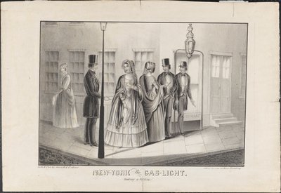 نيويورك بواسطة Gas Light ، ربط ضحية ، c.1850 بواسطة المدرسة الأمريكية