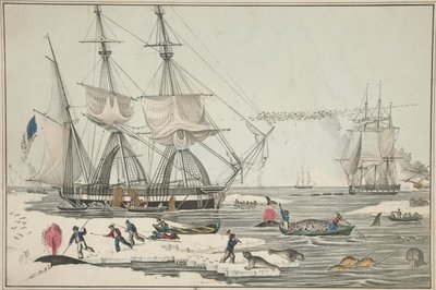 مصايد حوت بحر الشمال، حانة. 1860 (لون ليثو) بواسطة المدرسة الأمريكية