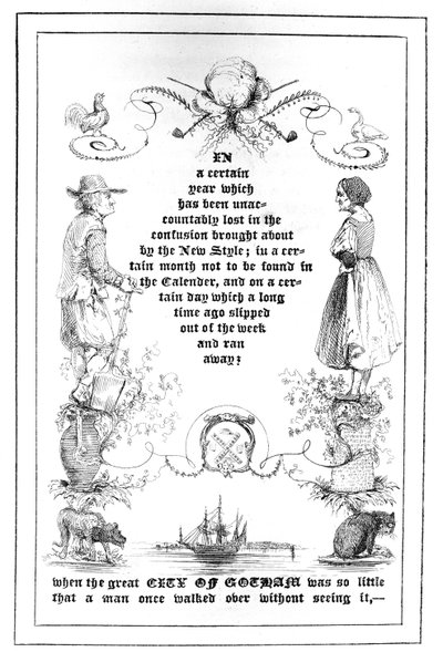 الصفحة الافتتاحية للمرأة العجوز بدون اسم ، من هدية عيد الميلاد من Fairy Land ، 1838 بواسطة المدرسة الأمريكية