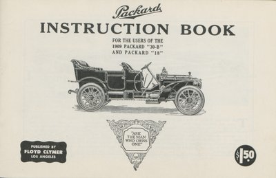 كتاب تعليمات باكارد لمستخدمي 1909 باكارد 30-ب و باكارد 18 ، 1909 بواسطة المدرسة الأمريكية