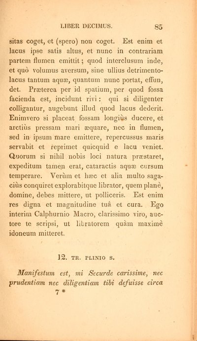صفحة من "رسائل مختارة لبليني الأصغر" ، الكتاب العاشر ، المنشور في بوسطن بواسطة المدرسة الأمريكية
