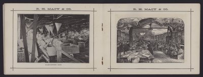 Pages from a booklet about R H Macy & Co, New York, ie Macy