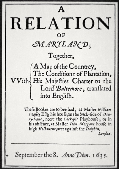Pamphlet on the Colony of Maryland issued by the Second Lord Baltimore بواسطة المدرسة الأمريكية