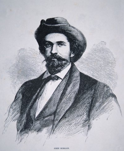 Portrait of John Hunt Morgan (1825-64) (litho) بواسطة المدرسة الأمريكية