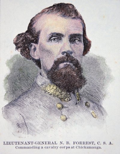 Portrait of Lieutenant General Nathan B. Forrest (1821-77) (litho) بواسطة المدرسة الأمريكية