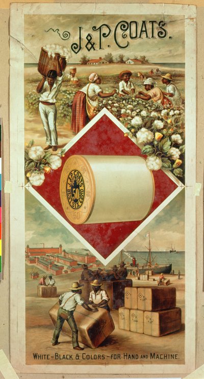 إعلان ملصق J & P Coats Cotton بواسطة American School