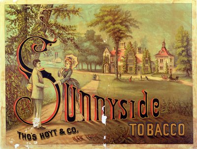 إعلان ملصق Sunnyside التبغ بواسطة المدرسة الأمريكية