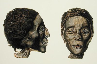 صورة ووجه لمومياء أنثى من الجيزة ، المجلد الثاني ، اللوحة السابعة والعشرون من "مصر القديمة" بقلم صموئيل أوغسطس بينيون ، نُشرت عام 1887 (ملون بالكروموليثو) بواسطة المدرسة الأمريكية