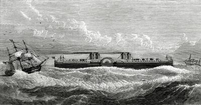 عبارة عن سفينة بخارية مقترحة بين دوفر وكاليه ، رسم توضيحي من Appletons Journal ، 4 مايو 1872 بواسطة المدرسة الأمريكية