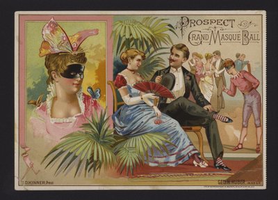 Prospect Association كرة ملثمة كبيرة في أكاديمية الموسيقى ، Tammany Hall و Nilsson Hall ، نيويورك (Chromolitho) بواسطة المدرسة الأمريكية