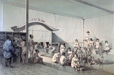 حمام عام في سيمودا ، 1856 (ألوان مائية) بواسطة المدرسة الأمريكية