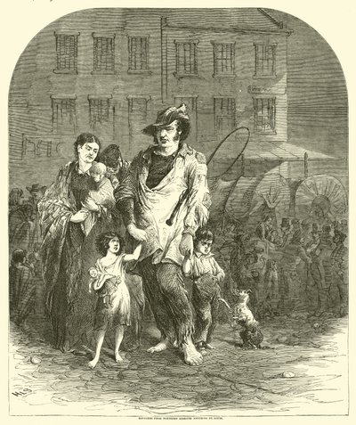 لاجئون من شمال ميسوري يدخلون سانت لويس ، سبتمبر 1864 بواسطة المدرسة الأمريكية