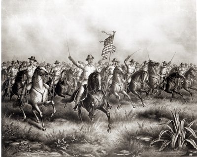 Rough Riders: العقيد ثيودور روزفلت ، القائد الأمريكي في سان خوان هيل ، سانتياغو ، كوبا ، 1898 بواسطة المدرسة الأمريكية