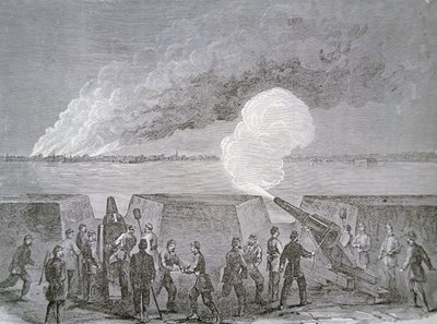 حصار تشارلستون ، المدينة المحترقة تحت القصف ، 3 يناير 1864 ، من Harper