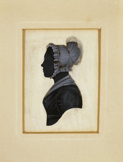 Silhouette of a Lady, c. 1830-1840 (black ink with brown and white chalk delineation on wove paper) بواسطة المدرسة الأمريكية