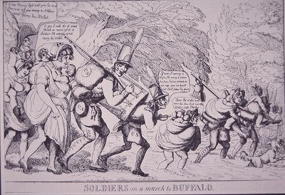 Soldiers on the March to Buffalo (etching) بواسطة المدرسة الأمريكية