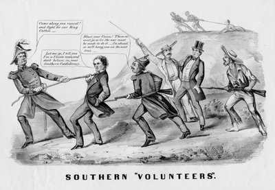 المتطوعون الجنوبيون ، نشرتها Currier & Ives ، نيويورك ، ج. 1862 بواسطة المدرسة الأمريكية