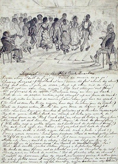 Terpischore in The Flat Creek Quarters ، Pea Ridge ، حوالي عام 1860 (قلم رصاص على ورق) بواسطة المدرسة الأمريكية