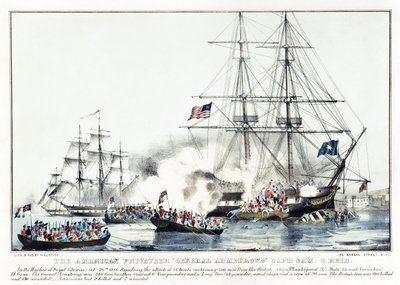 The American Privateer "General Armstrong" Capt. Sam C. Reid (colour litho) بواسطة المدرسة الأمريكية