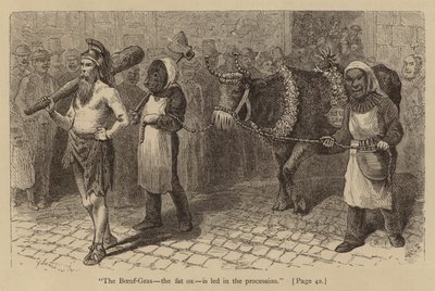 "إن الثور السمين Boeuf-Gras يقود في الموكب" (نقش) بواسطة المدرسة الأمريكية