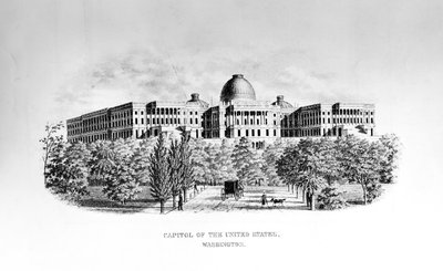 كابيتول الولايات المتحدة ، واشنطن العاصمة ، ج. 1852 بواسطة المدرسة الأمريكية