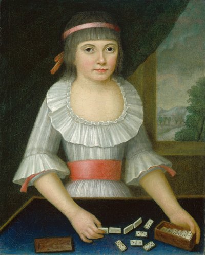 فتاة الدومينو ، ج .1790 بواسطة المدرسة الأمريكية
