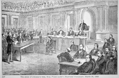 The Impeachment of President Johnson in 1868, illustration from 