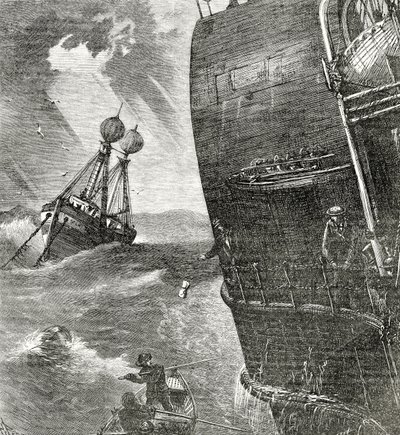 السفينة الخفيفة والباخرة الواردة ، صورة توضيحية من Appletons Journal ، 4 مايو 1872 بواسطة المدرسة الأمريكية