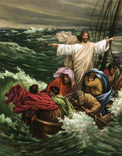 The Miracle of Christ Calming the Storm on the Sea of Galilee بواسطة المدرسة الأمريكية