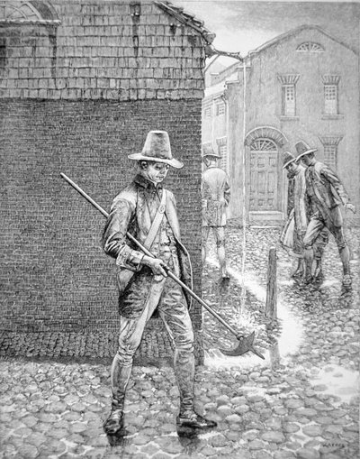 The New York Policeman of 1693 (engraving) بواسطة المدرسة الأمريكية