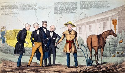 The North Bend Farmer وزواره ، كاريكاتير نشره HR Robinson ، c.1840-42 بواسطة المدرسة الأمريكية