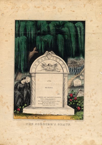 مقبرة الجنود ، حانة. بواسطة Currier & Ives ، c.1862 بواسطة المدرسة الأمريكية