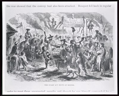 قانون الطوابع أعمال الشغب في بوسطن ، 25 أغسطس 1765 ، من "تاريخ الشباب للولايات المتحدة" بواسطة إليس بواسطة المدرسة الأمريكية