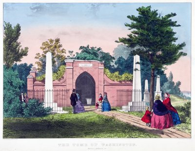 قبر واشنطن ، ماونت فيرنون ، فيرجينيا ، حانة. c.1857 (لون litho) بواسطة المدرسة الأمريكية