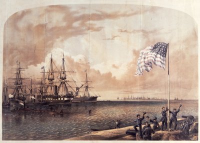 انتصار الاتحاد في بورت رويال ، 7 نوفمبر 1861 ، منقوش بواسطة شيرمان وهارت ، 1861 بواسطة المدرسة الأمريكية