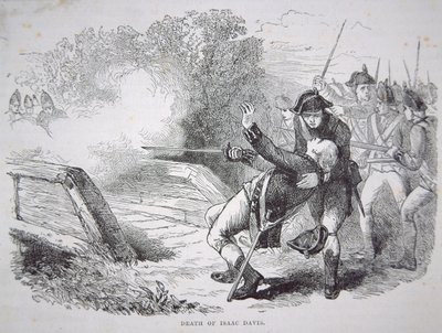 The death of Isaac Davis at Concord Bridge بواسطة المدرسة الأمريكية