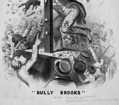 الرجل المناسب في المكان المناسب Bully Brooks ، التفاصيل ، c.1856 بواسطة المدرسة الأمريكية