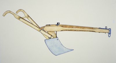 The steel bladed plow (colour litho) بواسطة المدرسة الأمريكية