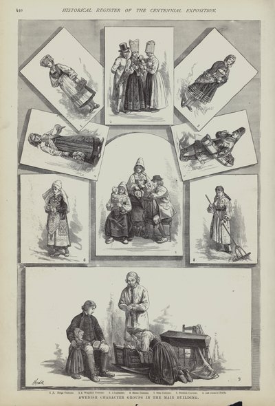 Traditional Swedish costumes, Centennial Exposition, Philadelphia, Pennsylvania, USA بواسطة المدرسة الأمريكية