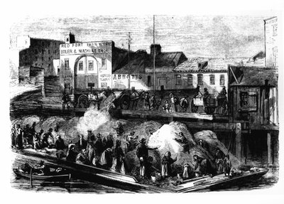 Vagrants يختار خرقًا لبيعه من مكب القمامة في Street Street ، نيويورك ، c.1870 بواسطة المدرسة الأمريكية