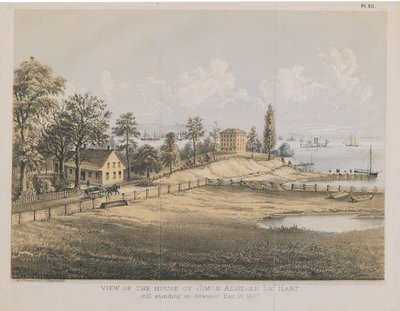 منظر لبيت سيمون أرتسن دي هارت ، 1867 (colout litho) بواسطة المدرسة الأمريكية
