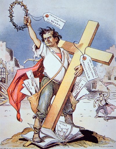 William Jennings Bryan (1860-1925) speaking at a Democratic Convention, Chicago بواسطة المدرسة الأمريكية