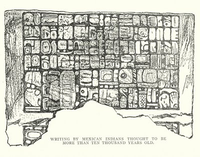 يُعتقد أن الكتابة التي كتبها هنود مكسيكيون يعود تاريخها إلى أكثر من 10000 عام (litho) بواسطة المدرسة الأمريكية