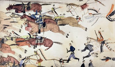 معركة ليتل بيجورن ، مونتانا ، الولايات المتحدة الأمريكية ، 25-26 يونيو 1876 c1900 بواسطة عاموس باد هارت بوفالو