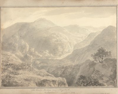 مناظر في إنجلترا واسكتلندا وويلز: جسر الشيطان بالقرب من Aberystwith ، كارديجانشاير ، سبتمبر 1804 بواسطة عاموس جرين