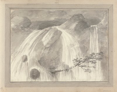 مناظر في إنجلترا واسكتلندا وويلز: شلال ، مناظر في عام 1799 بواسطة عاموس جرين